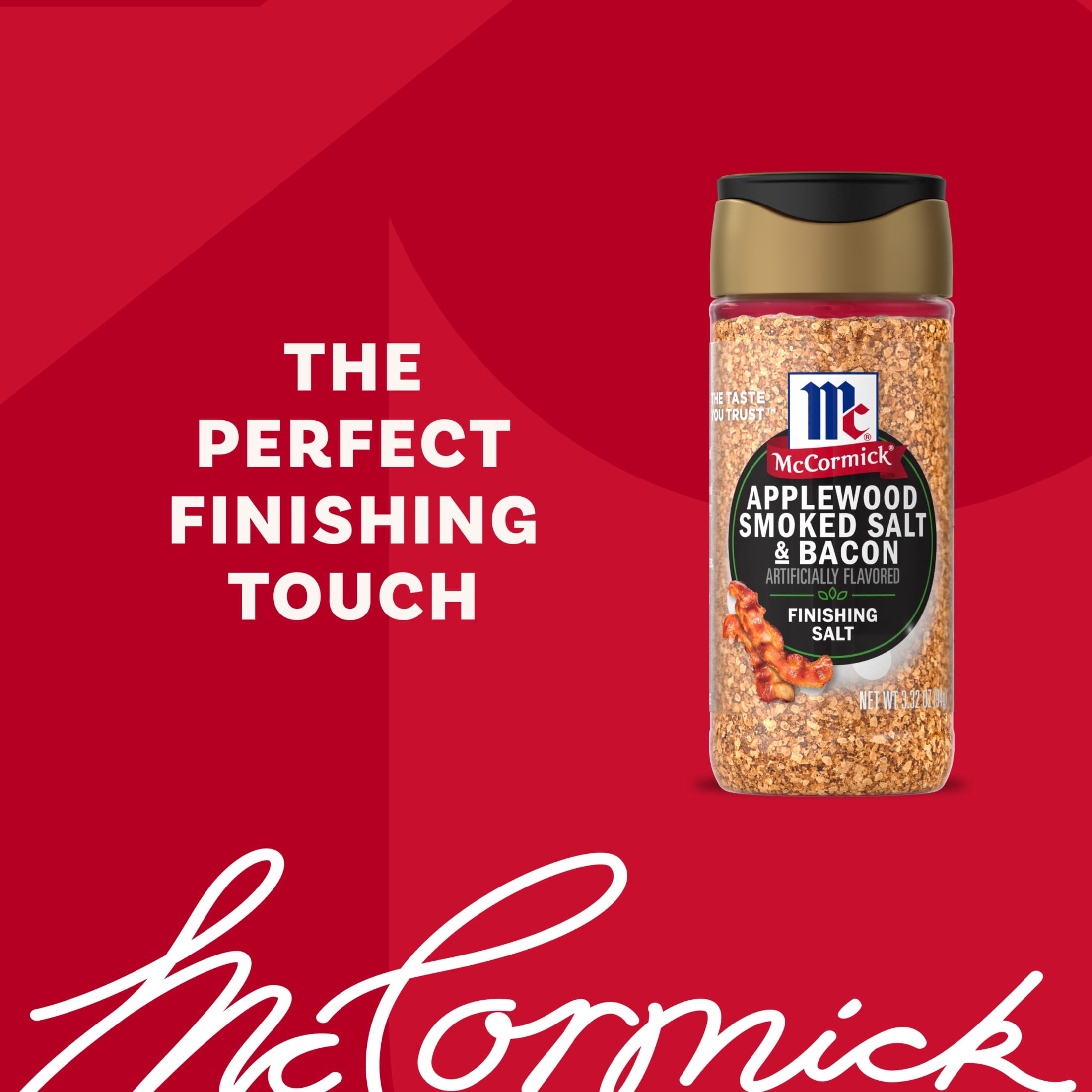 (3 pack) McCormick Applewood Smoked Salt and Bacon Finishing Salt, 3.32 oz Bottle