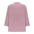thumbnail image 3 of qucoqpe Womens Tops 3/4 Sleeve Shirts Fashion Button V Neck Casual Solid Tunic Blouse, 3 of 5