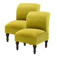 thumbnail image 2 of Eurhowing Velvet Armless Chair Slipcover, Stretch Accent Chair Cover, Washable & Wrinkle-Resistant Furniture Protector for Living Room, 2Pcs, Yellow, 2 of 9
