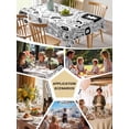 thumbnail image 6 of Black White Video Game Tablecloth Square Table Cloth 54x54, Waterproof Tablecloth Outdoor Table Cloth, Console Computer Gaming Sketch Style Washable Table Cover for Kitchen Dinning Party, 6 of 8