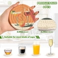 thumbnail image 2 of Yayeee 6 PCS Drink Coasters with Holder Set Woven Absorbent Round Tabletop Hot Pad, Orange Glasses, 2 of 7
