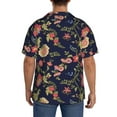 thumbnail image 5 of Vsdgher Flower Print Men's Wrinkle Free Untucked Cuban Shirt Business Casual Button Down Shirts Short Sleeve Shirt, 5 of 7