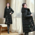 thumbnail image 4 of Cutuoiiu Women's Mid To Long Style Pan Mouth Quilted Jacket Embroidered with Thickened Warm Jacket Gifts, 4 of 5