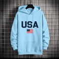 thumbnail image 6 of ZOYOEN Mens Graphic Hoodie with Drawstring- Long Sleeve Trendy Relaxed Fit Casual Pullover Sweatshirt Light Blue Size M, 6 of 6