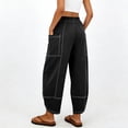 thumbnail image 3 of 2 Packs Womens Baggy Barrel Pants Wide Leg Casual Drawstring Sweatpants with Pockets, 3 of 8