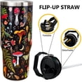 thumbnail image 3 of 30oz Mashroom Tumbler with Handle and Straw, Stainless Steel Vacuum Insulated Flip Straw 30 oz Coffee Tumbler, Spill Proof Travel Mug, Mashroom Decor Gifts for Women, 3 of 4