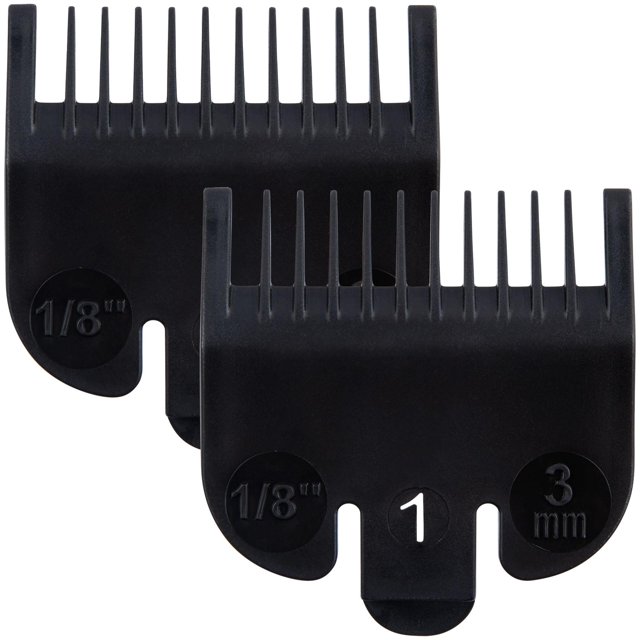 OIIKI 2 piezas de repuesto para protectores de corte de pelo, guías de peines de 1/8 "(3,0 mm) para cortapelos, color negro