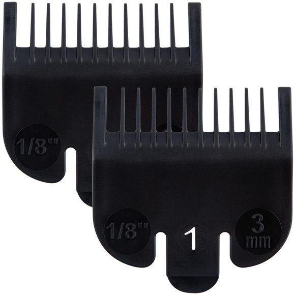 OIIKI 2 piezas de repuesto para protectores de corte de pelo, guías de peines de 1/8 "(3,0 mm) para cortapelos, color negro