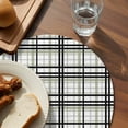 thumbnail image 3 of Sage Green Black Plaid Round 13 Inch Placemats Set of 8, Farmhouse Green Black Checkered HeatResistant Non Slip Place Mats for Dining Table, Wipeable Braided Kitchen Table Mats for Housewarming, 3 of 9