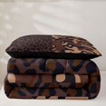 thumbnail image 5 of Manfei Minimalst Leopard Print Camo Twin Comforter Sets, Contemporary Art Animal Print Bedding Set, Chocolate Brown, Black Reversible, 2pcs, 1 Comforter and 1 Pillowcase, 5 of 7