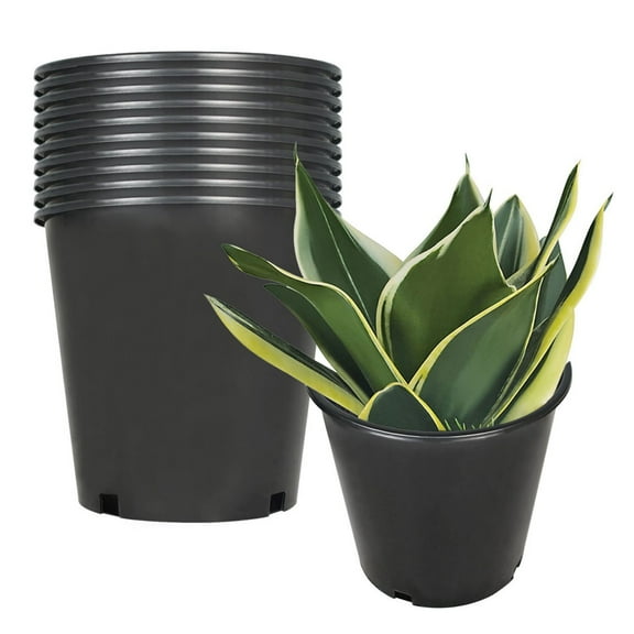 10Pcs Plastic Nursery Pots, 2 Gallon Seedlings Start Plant Flower Pot Flexible Containers for Indoor Outdoor