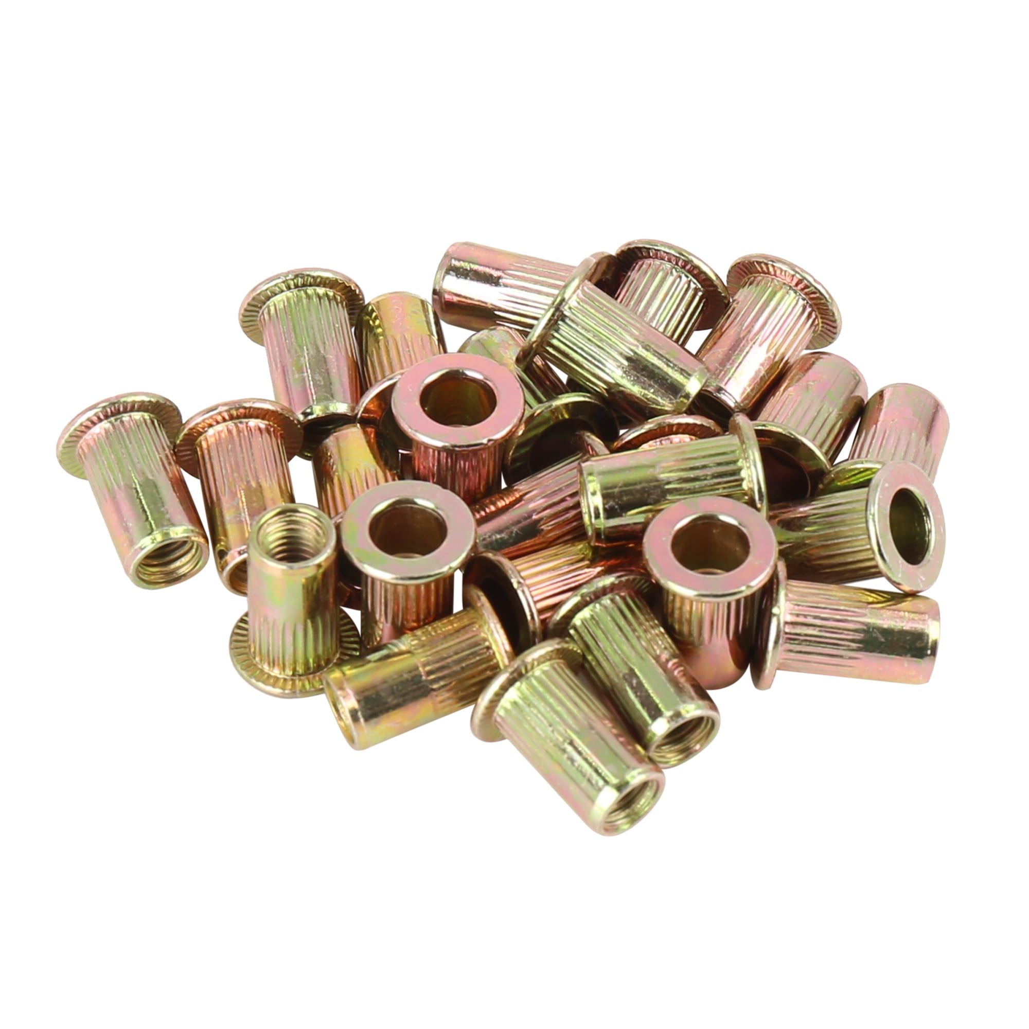 25 Pcs M5 Zinc Plated Carbon Steel Car Auto Flat Head Rivet Nut ...