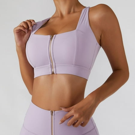 

Sports Bra for Women Criss-Cross Back Padded Strappy Sports Bras Medium Support Yoga Bra with Removable Cups