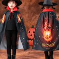 thumbnail image 3 of Toddler Kids Boys Girls Halloween Cape with Witch Hat and Skull Print for Festive Holiday Party Dress Up Outerwear Poncho One Size, 3 of 5