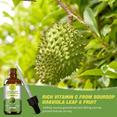 thumbnail image 5 of Soursop Graviola Liquid Drops 1800mg, Soursop Leaves Extract for Cell Regeneration, Immune, Gut, Antioxidant, Mood & Night Support, Soursop Bitters Liquid, High Absorption,Gluten-free, 2 fl oz, 5 of 7