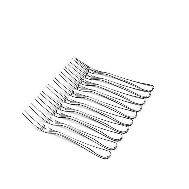 Tenedores de acero inoxidable para cangrejo, tenedores de 2 puntas para degustación de aperitivos, tenedores portátiles para ensalada de cócteles, tenedores de frutas para viajes de fiesta,