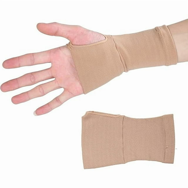 wonima44 Milltrip Wrist Support, Compression Wrist Sleeve Wrist Support Brace Fingerless Wrist Gloves for Carpal Tunnel Syndrome Skin Color(M)