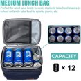 thumbnail image 3 of Tiblue Insulated Reusable Lunch Box for Office Work School Picnic Beach, Leakproof Freezable Cooler Bag with Adjustable Shoulder Strap (Medium, Navy Blue), 3 of 17