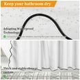 thumbnail image 3 of Dznils Black Scalloped Boho Shower Curtain with Hooks, Water-Repellent Thick Linen Fabric Bathroom Curtain, White, 72" x 72", 3 of 7
