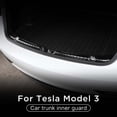 thumbnail image 3 of licencia de umbral de protección de maletero trasero de material acero inoxidable interior de 2 piezas para accesorios exteriores Tesla modelo 3 - Negro Yotijar Protectores de maletero trasero, 3 of 10