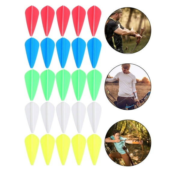 MERRYHAPY Quick Fletchings Arrow Vanes Assorted Color Maintain Direction Archery Supplies 50Pcs