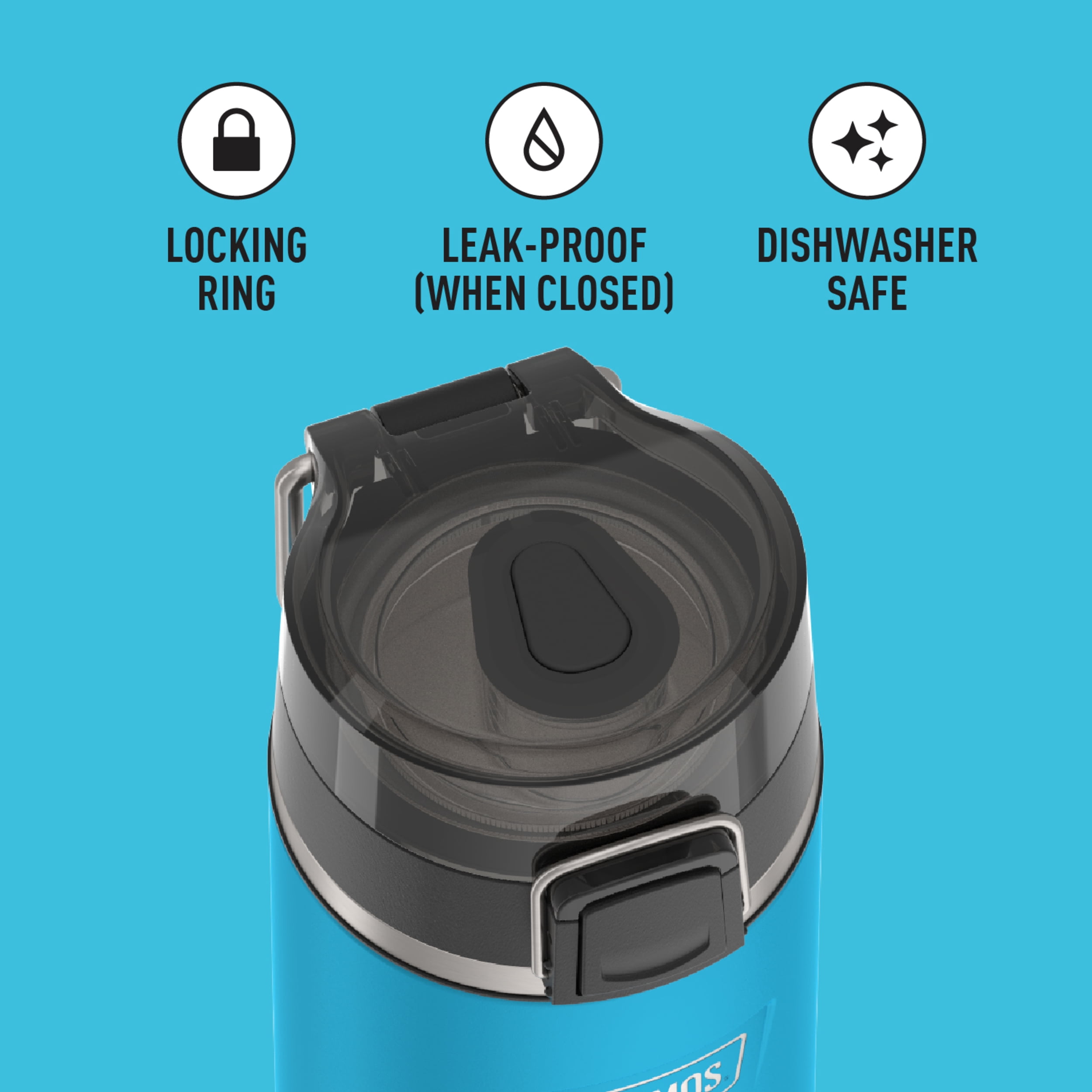 Thermos ICON Series Kid's Stainless Steel Spout Water Bottle, Dark Teal, 18oz
