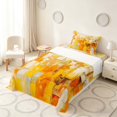thumbnail image 3 of Manfei Abstract Geometric Block Twin Sheets, Abstract Artwork Bedding, Orange Yellow White, Reversible 3pcs1 Flat Sheet + 1 Fitted Sheet + 1 Pillowcase, 3 of 6