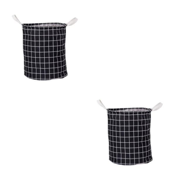 Yuarrent Cesta de lavandería portátil y plegable para una fácil organización, ahorra espacio, cesta de lavandería plegable, color negro Negro 2Conjunto