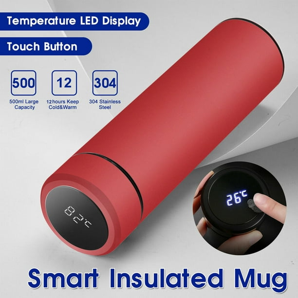 Termo de Acero Inoxidable, Pantalla Lcd con Indicador de Temperatura, Material Seguro Sin Bpa, Aislamiento Duradero, 12 Horas de Agua Caliente/Fría, Elegante Compañero de Viaje, Capacidad de