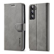Feishell Flip Wallet Phone Case for Samsung Galaxy S23 FE 6.4 inch,Premium PU Leather Magnetic Clasp Folio Cover with ID Credit Card Slots & Kickstand Shockproof Anti-Scratch Protective Case,Gray