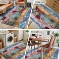 thumbnail image 5 of Non-Slip Rug Pad Rugs Country Vintage Floral Watercolor Botanical Rectangle Area Rugs 3x5Ft Soft Carpet Pads for Living Room Kids Room, Farmhouse Retro Wood Grain, 5 of 9