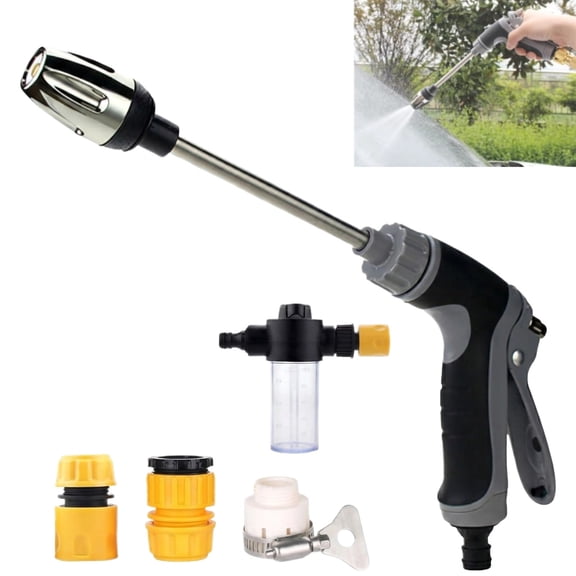 High Pressure Washer Nozzle, Pressure Washer, 360° Rotating Multi-Function High-Pressure Nozzle for Three Spray Modes with Foam Pot, for Car Garden Yard Cleaning