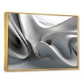 thumbnail image 2 of Designart Waves framed wall art, Contemplative Abstraction in White and Black , Abstract Modern Waves framed wall art decor, White Modern Gold framed wall art, 32x24 inches Gold Frame, 2 of 5