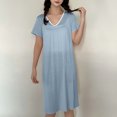 thumbnail image 7 of HomeGardon Nightgowns for Women,Women's Sleepwear,Women's V Neck Solid Color with Chest Cushion Loose and Comfortable Plus Size Home Skirt,M-XXL, 7 of 7