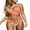 E Pink, variant on Womens Bikini Swimwear Set 2 Piece Bikinis Shoulders Push up Bathing Suits Pink