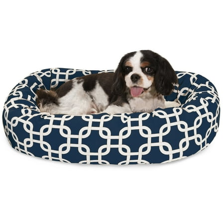 UPC: 0788995540328 | Majestic Pet | Links Sherpa Bagel Pet Bed For Dogs  Navy Blue  Small