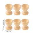 thumbnail image 3 of Fiudx Porta Huevos de Madera, Paquete de 6, Color Caqui, Portavasos de Madera Sin Pintar, Diseño Seguro para Decorar Fácilmente, Uso En La Cocina, Regalo para Celebrar Pascua., 3 of 6
