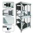 thumbnail image 4 of Pefilos 71" Outdoor Cat House Catio Cat Enclosures on Wheels Kitty House with Resting Box, Waterproof Asphalt Roof, Gray, 4 of 7