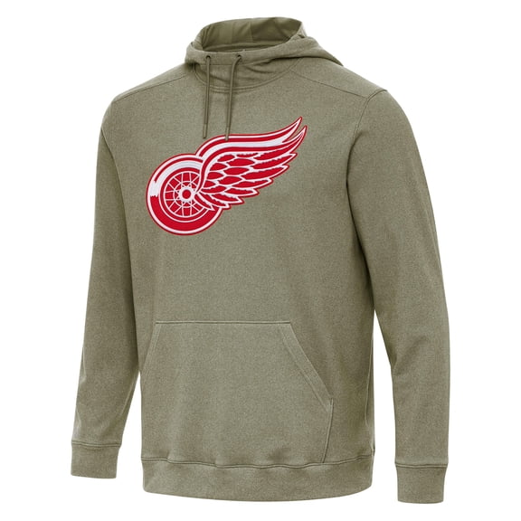 Men's Antigua Olive Detroit Red Wings Cloud Pullover Hoodie