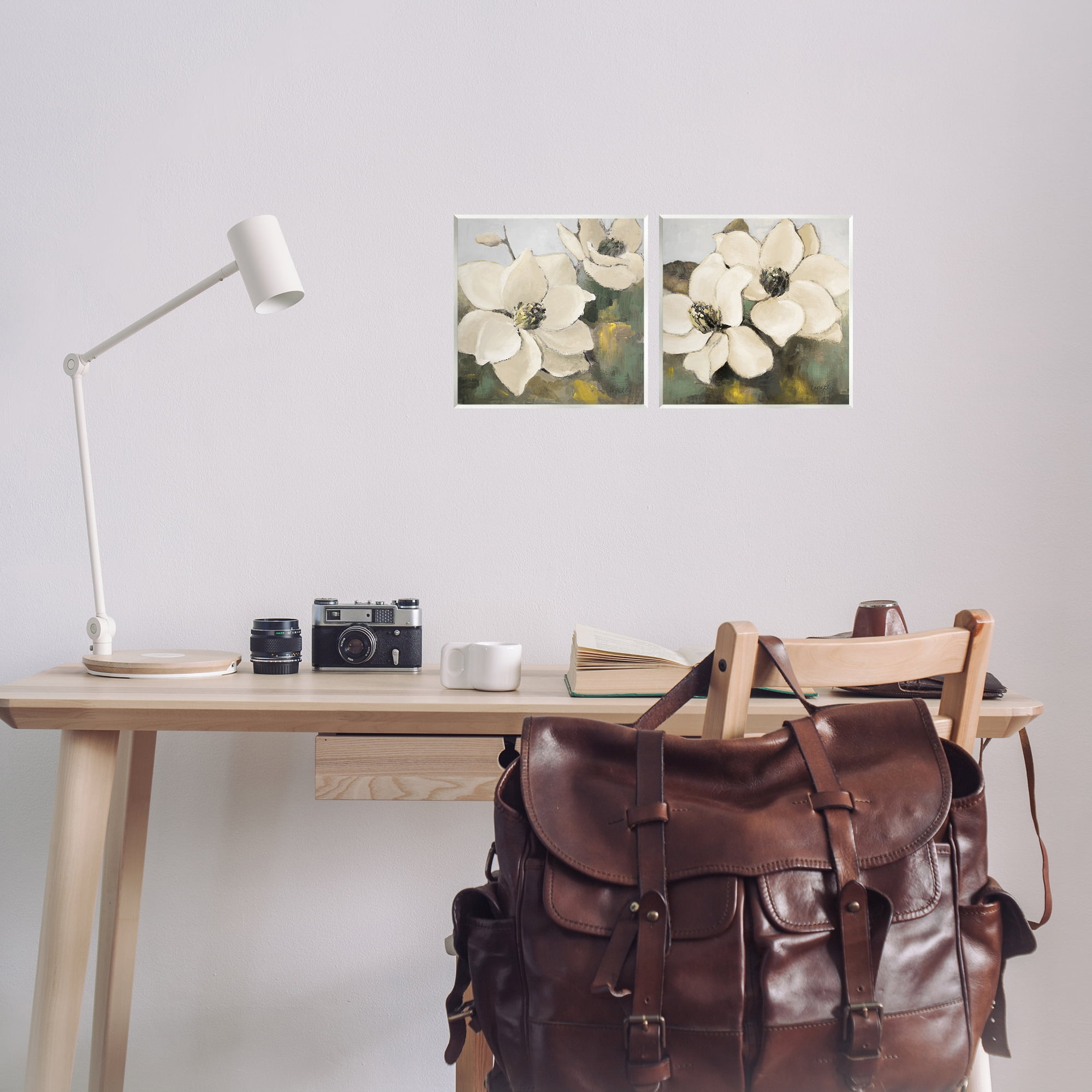 Stupell Industries Blooming Magnolia Blossom Plants & Flowers Painting Unframed Art Print Wall Art, 12 x 12, Set of 2