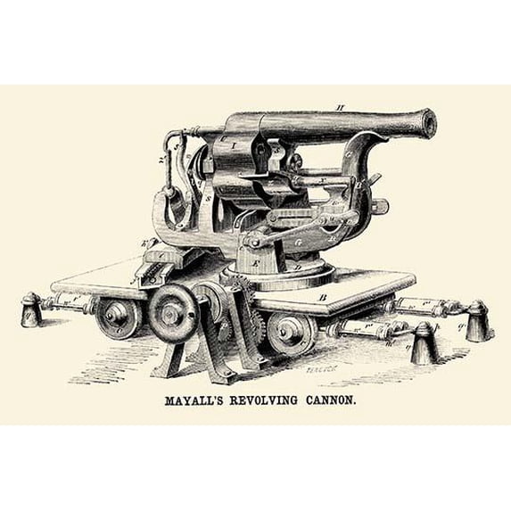 Mayall's Revolving Cannon- Fine Art Canvas Print (20" x 30")