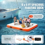 Inflatable Floating Dock,6x5FT Inflatable Dock Platform,Non-Slip Water Floating Dock Mat with Portable Carrying Bag&Detachable Ladder,Floating Platform Island Raft for Pool Beach Ocean