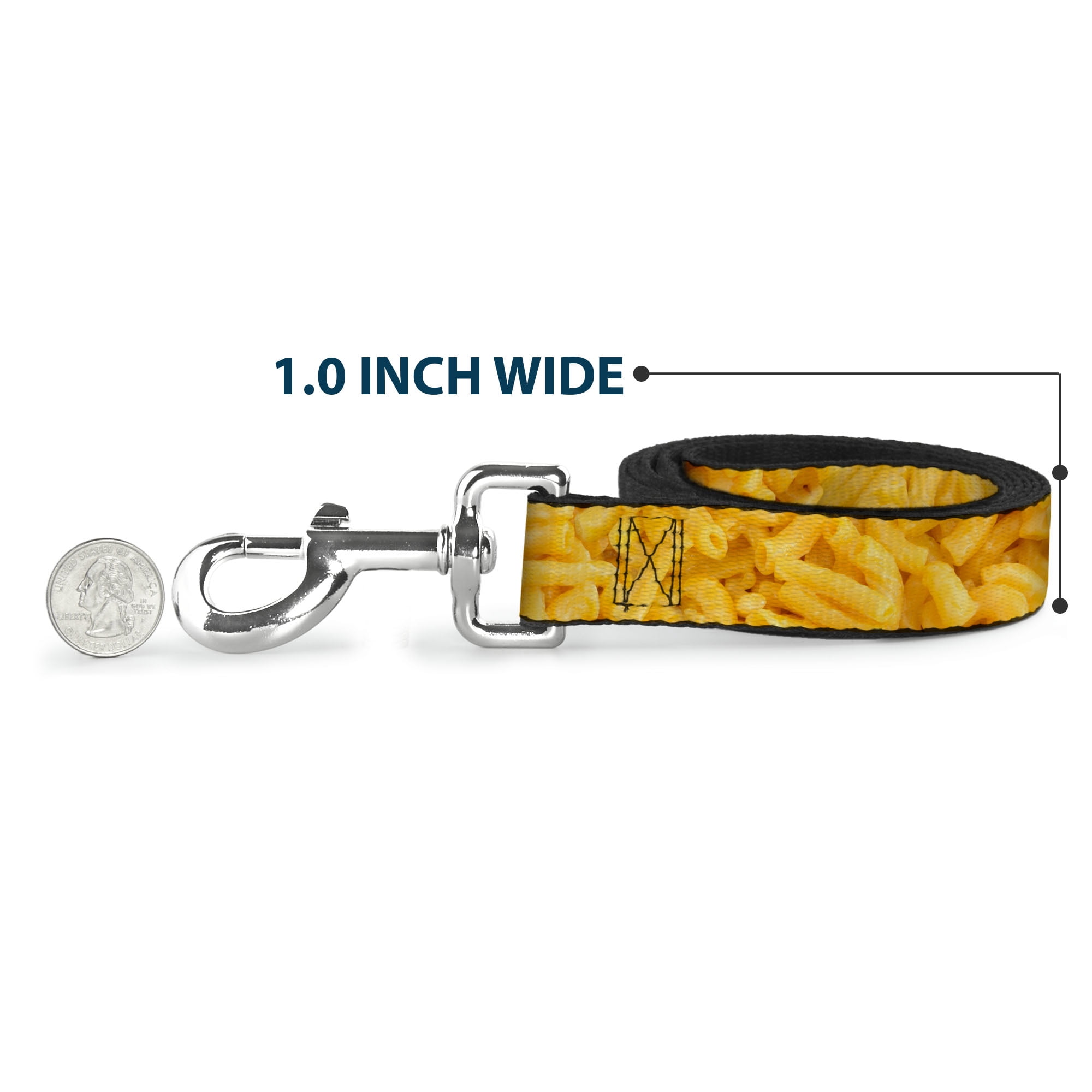 Buckle-Down Pet Leash, Dog Leash, Mac Cheese Vivid, 6 Feet Long 1.0 Inch Wide
