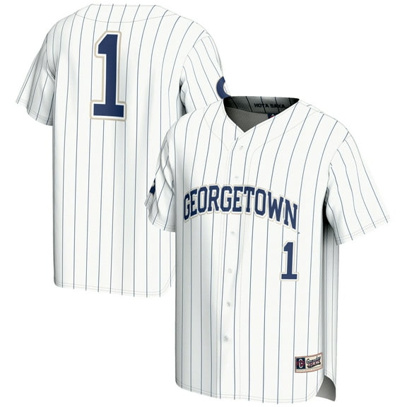Men's GameDay Greats #1 White Georgetown Hoyas Lightweight Baseball Fashion Jersey