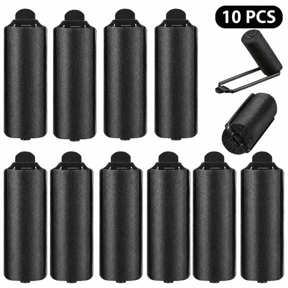Heatless Curlers – 10 Pack Overnight Hair Rollers, 1.0" Satin-Wrapped Foam Rollers with Metal Clips, for Medium-Long Hair, Heat-Free Waves