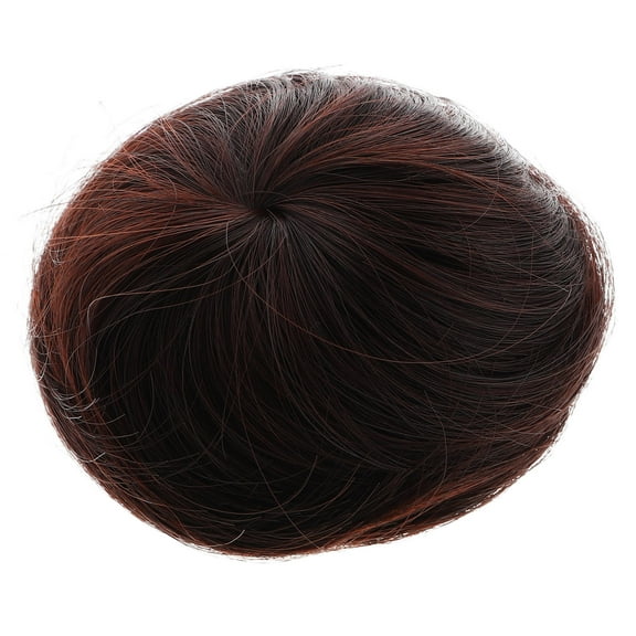 Raindrops Donut Bun Wig Hairpiece Dark Brown Hair Extension Chignon for Elegant Bridal Updo