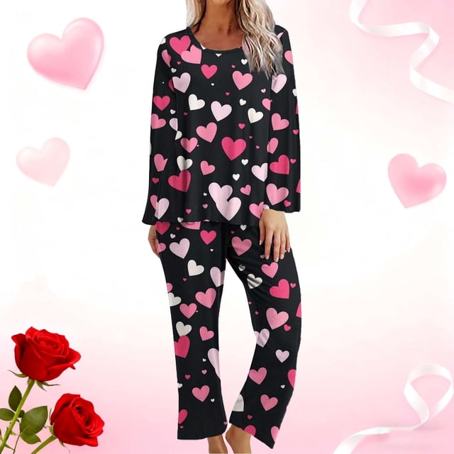 Censtreet Ensemble de Pyjama pour Femmes Printemps Automne Ensembles de Détente Pyjama à Manches Longues Doux 2 Pcs avec Poches