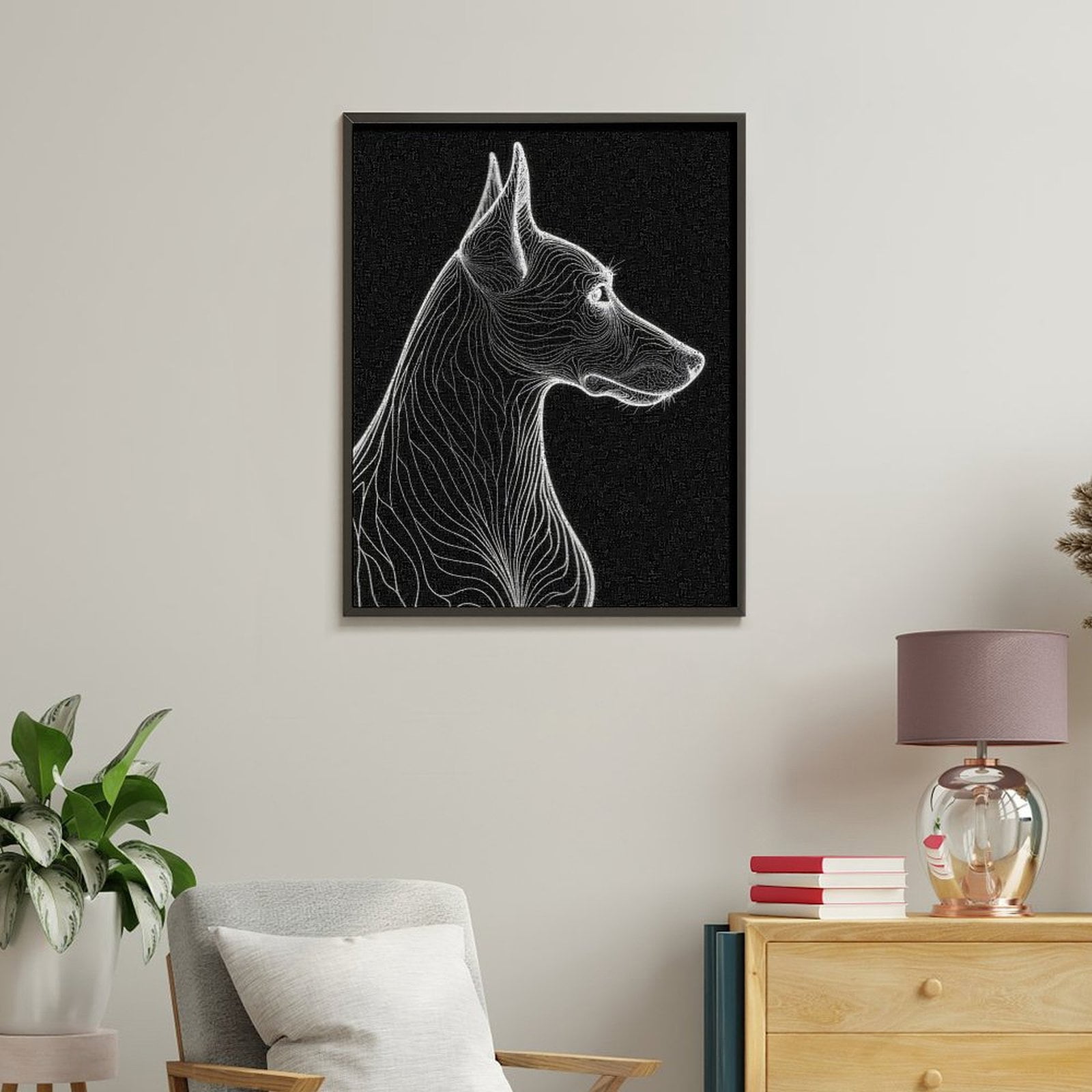 Paint By Numbers Kit for Adults Beginner - DIY Abstract Canine Line Art Design Canvas Painting Kits for Adults, Frameless Paint By Number for Adults for Home Wall Decor 16x20 Inch