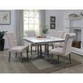 thumbnail image 2 of ACME Yabeina Artificial Marble Square Top Dining Table in White and Gray Oak, 2 of 7