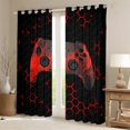 thumbnail image 2 of jejeloiu 3D Console Gamers Blackout Curtains Set of 2 (52x84 Each),Retro Honeycomb Hexagon Window Curtains,Red Black Geometric Curtains and Drapes For Boy,Super Cozy Room Decor, 2 of 6